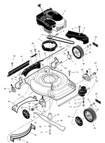 Mower Housing Assembly Diagram and Parts List for 228510X99B 2005 Briggs and Stratton Lawn Mower